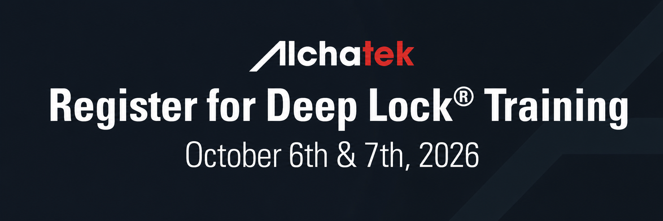 Banner - Register for Deep Lock Training