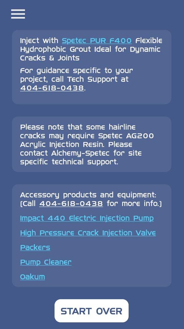 Polyurethane Estimating Calculator & Leak Seal Material Selection Guide