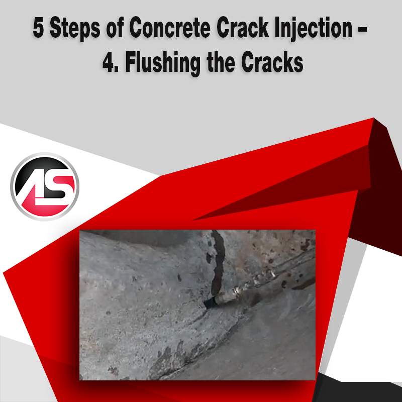 5 Steps of Concrete Crack Injection – 4. Flushing the Cracks